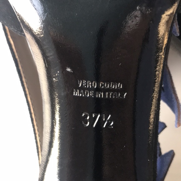 Fabi Italian black suede peep toe heels, size 37.5/6.5, unworn - Picture 8 of 15